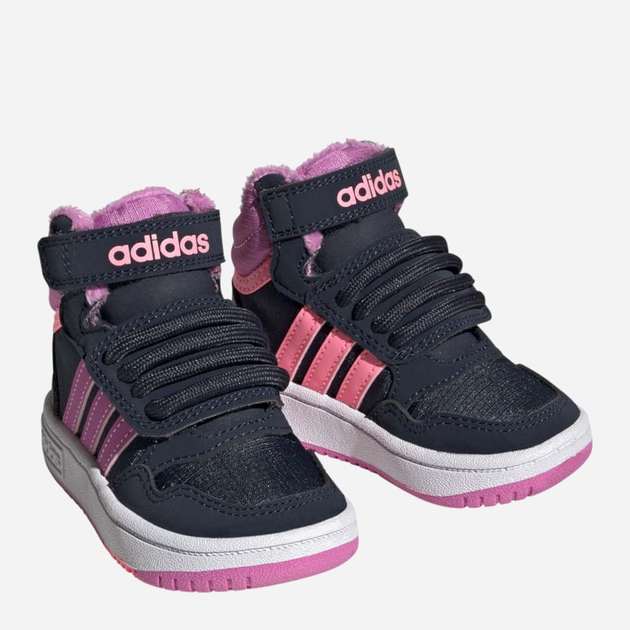 Trzewiki dziecięce dla dziewczynki adidas Hoops Mid 3.0 AC GW4485 22 Czarny/Fioletowy (4065426107678) - obraz 2
