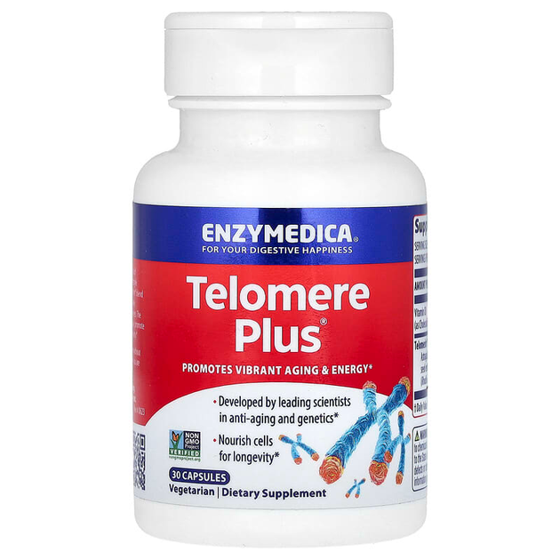 Захист тіломір, Telomere Plus, Enzymedica, 30 капсул (ENZ-15010) - Фото 1 Захист тіломір, Telomere Plus, Enzymedica, 30 капсул (ENZ-15010) - зображення 1