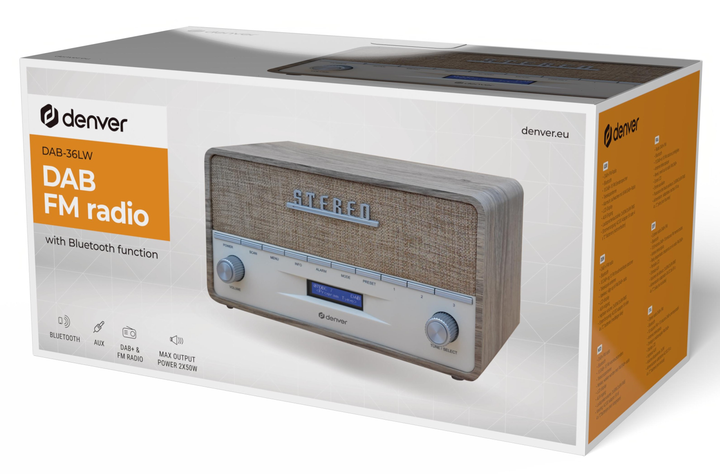 Odbiornik radiowy Denver DAB-36 Lightwood (5706751072215) - obraz 6