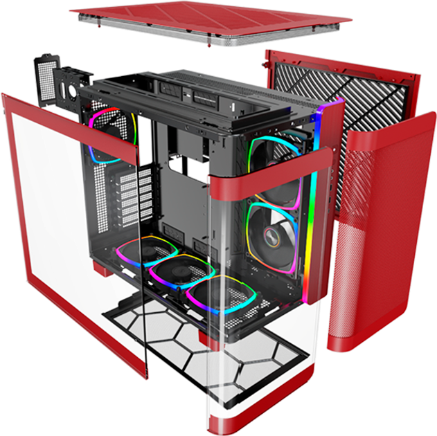 Obudowa Montech King 95 Pro ARGB Red (GEMT-034) - obraz 9