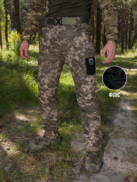 Зимние брюки карго тактические Softshell BEZET Эшелон пиксель - XL - изображение 1