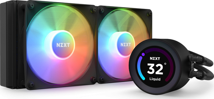System chłodzenia cieczą NZXT Kraken Elite RGB 240 mm AIO liquid cooler w/Display, RGB Fans Black (RL-KR24E-B1) - obraz 1