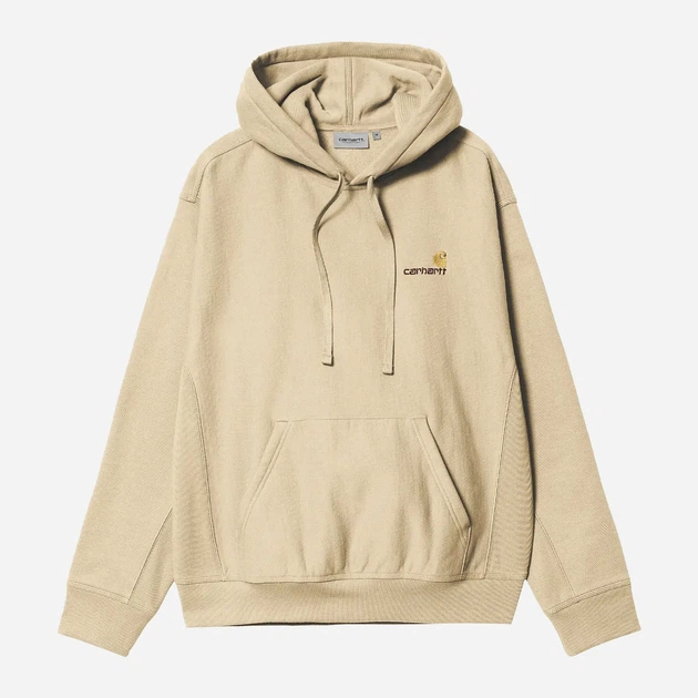 Bluza męska z kapturem Carhartt WIP Hooded American Script Sweat I028279-1YRXX S Beżowa (4064958753988) - obraz 4