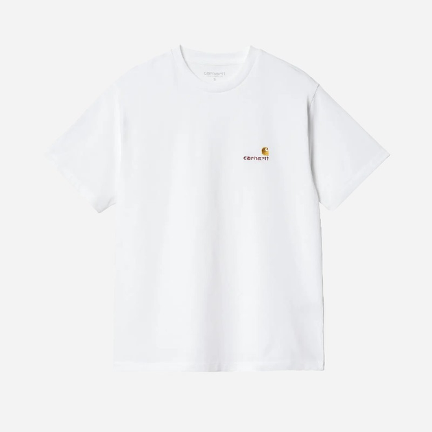 Футболка бавовняна довга жіноча Carhartt WIP American Script T-Shirt W I032218-02XX S Біла (4064958736264) - зображення 1