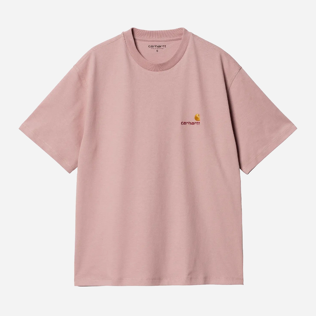 Футболка бавовняна довга жіноча Carhartt WIP American Script T-shirt W I032218-1NJXX S Рожева (4064958770084) - зображення 3