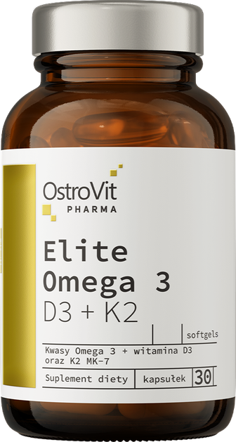 Suplement diety OstroVit Pharma Elite Omega 3 D3 + K2 30 kapsułek (5903246226300) - obraz 1