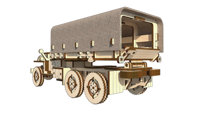 3D Пазли PAZLY дерев'яний конструктор Військова вантажівка Studebaker 176 дет (OPZ-003) - Фото 3 3D Пазли PAZLY дерев'яний конструктор Військова вантажівка Studebaker 176 дет (OPZ-003) - зображення 3