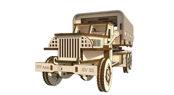 3D Пазли PAZLY дерев'яний конструктор Військова вантажівка Studebaker 176 дет (OPZ-003) - Фото 4 3D Пазли PAZLY дерев'яний конструктор Військова вантажівка Studebaker 176 дет (OPZ-003) - зображення 4
