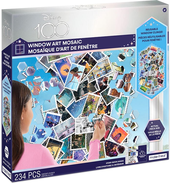 Набір для творчості Make It Real Mosaic Window Sticker Disney 100 234 шт (0695929042820) - зображення 1