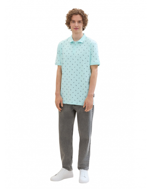 Поло Tom Tailor Men's Polo Shirt with Palm Pattern XL Синій 1042114ХХ35504 - зображення 4