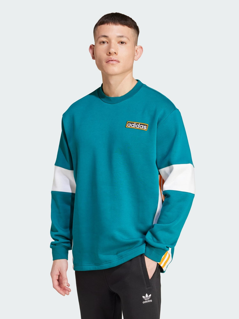 Акція на Світшот утеплений чоловічий Adidas Originals Adibreak Crew IW5813 M Бірюзовий від Rozetka