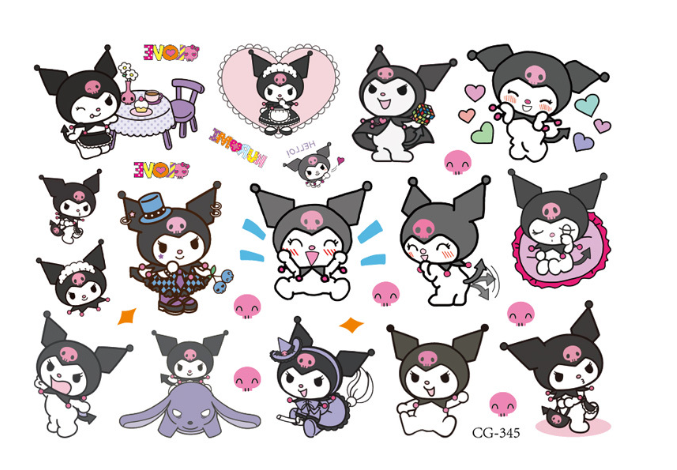 Временные переводные тату Куроми, аниме (Kuromi ) геншен, манги, hello kitty, Санріо Кітті, Мелоди (AN)20180 - Фото 2 Временные переводные тату Куроми, аниме (Kuromi ) геншен, манги, hello kitty, Санріо Кітті, Мелоди (AN)20180 - изображение 2