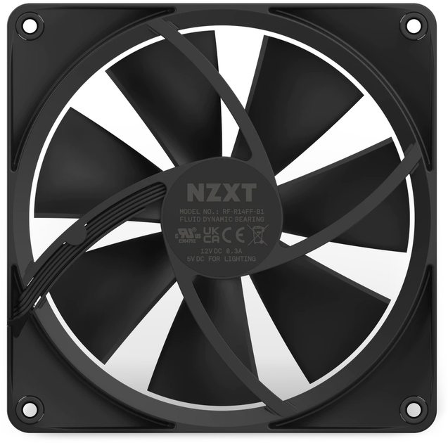 Кулери NZXT F140RGB Double 140 мм + Hub Black (RF-R14DF-B1) - зображення 9