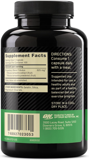 Optimum Nutrition, Tribulus 625 - 100 капс (103494) - зображення 7
