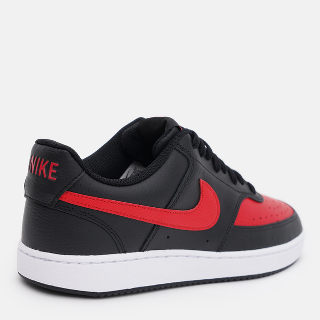 Sneakersy męskie skórzane Nike Court Vision Lo DV6488-001 44 (10US) Czarny/Czerwony (196149051185) - obraz 4