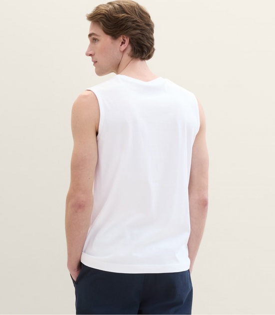 Майка Tom Tailor Tanktop with logo print L Білий 1041866ХХ20000 - зображення 2