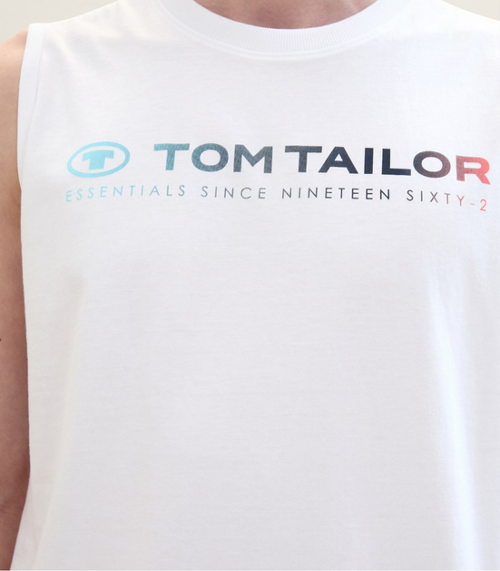 Майка Tom Tailor Tanktop with logo print L Білий 1041866ХХ20000 - зображення 3