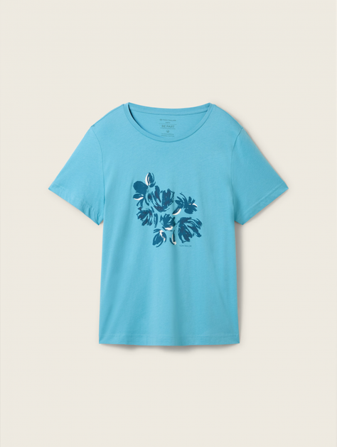 Футболка Tom Tailor T-Shirt mit Print XS Блакитний 1040544ХХ35313 - изображение 4