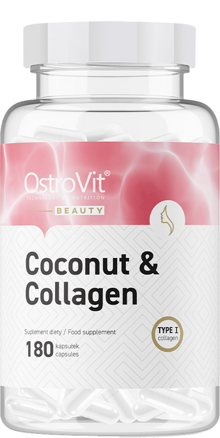 Дієтична добавка OstroVit Морський колаген + кокосова олія MCT180 капсул (5903933908823) - зображення 1