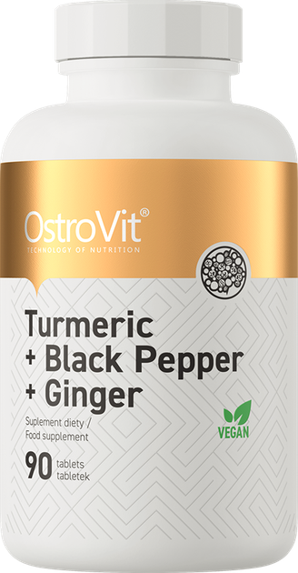 Пищевая добавка OstroVit Turmeric + Black Pepper + Ginger 90 таблеток ...