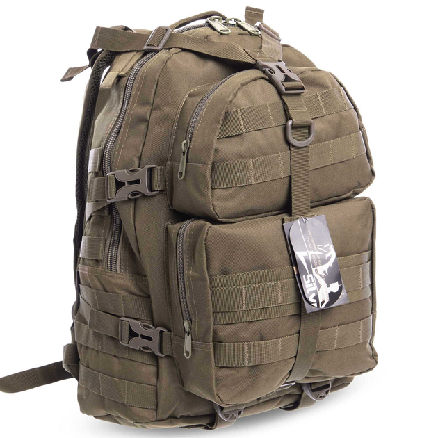 Рюкзак тактичний триденний штурмовий SILVER KNIGHT Max (нейлон, р-р 44х32х21см, 30л, Оливковий) - зображення 1