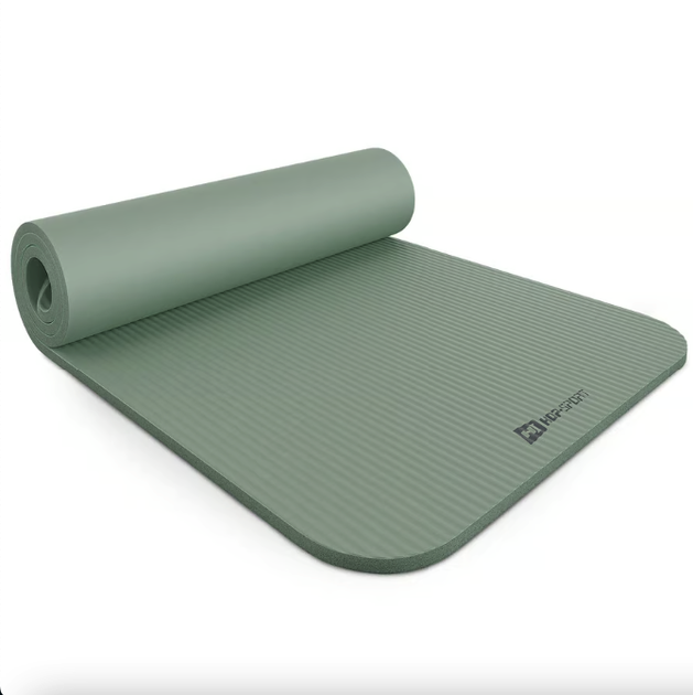 Коврик для йоги и фитнеса Hop-Sport HS-NB015GM NBR 1 5 см оливковый 190x60 см гимнастический каремат - изображение 14
