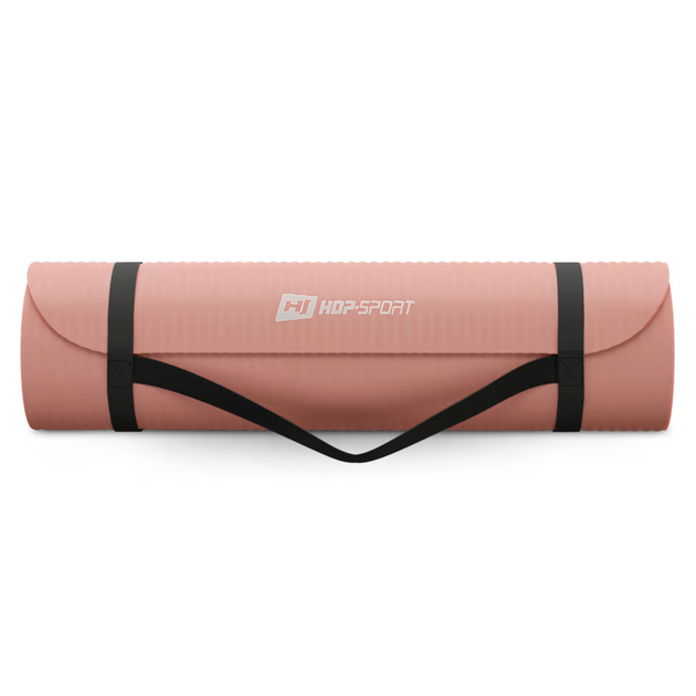 Коврик для йоги и фитнеса Hop-Sport HS-NB010GM NBR 1 см персиковый 190x60 см для растяжки пилатеса - изображение 15