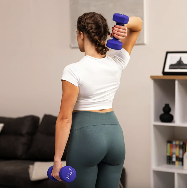 Гантели для фитнеса неопреновые круглые Hop-Sport HS-V040DR 2x4кг фиолетовый - изображение 3