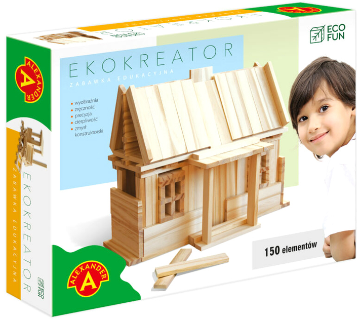 Klocki drewniane Alexander Eco Fun Ekokreator 150 elementów (5906018026313) - obraz 1