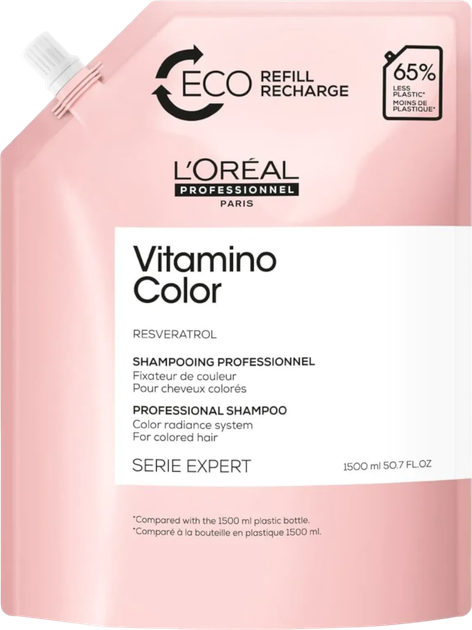 Wymienny blok Szampon dla objętości włosów L'Oreal Paris Vitamino Color Resveratrol 1500 ml (3474637090845) - obraz 1