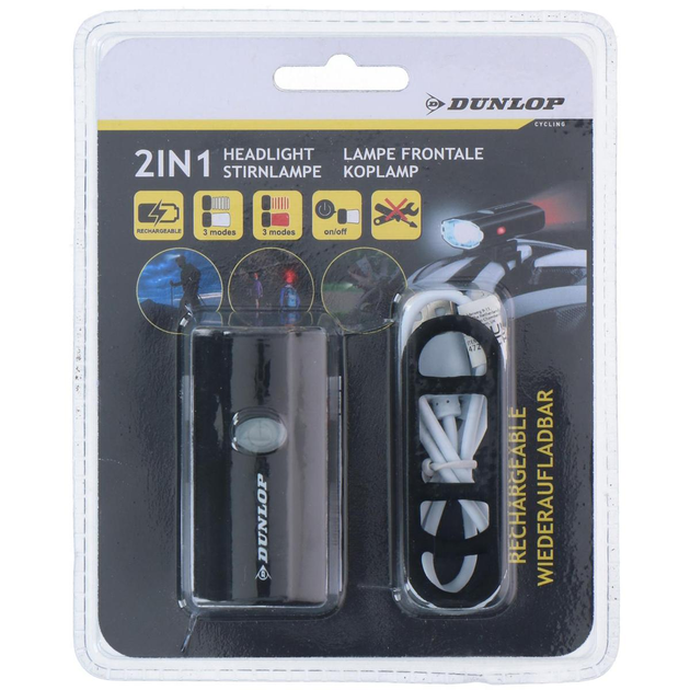 Велосипедний ліхтар Dunlop 2w1 USB (472843) - зображення 1