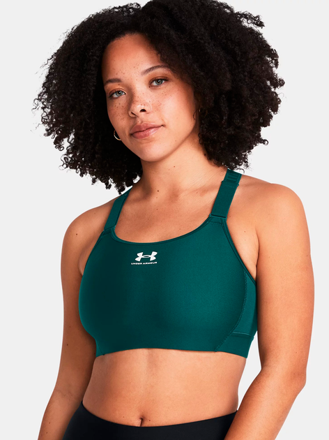 Спортивный топ для фитнеса женский Under Armour UA HeatGear High 1379195-449 XS Зеленый (196885757235) - изображение 4