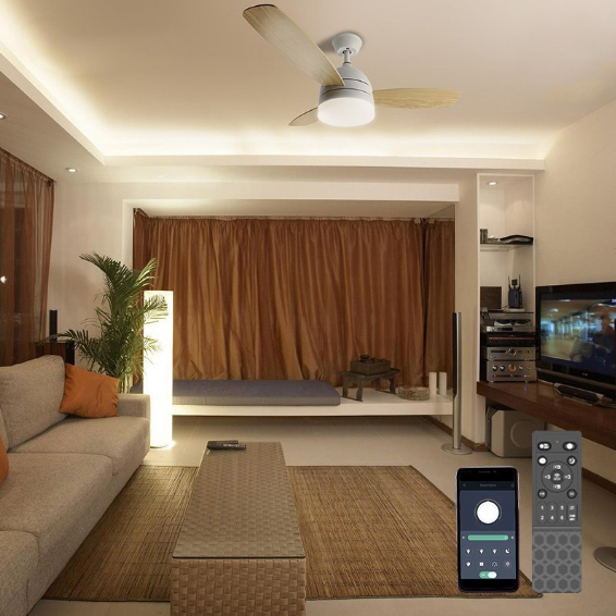 Люстра світлодіодна з вентилятором LUMINARIA FAN WOOD 48W+55W R-APP-1060x390 WHITE 220V IP20 з пультом ДУ - Фото 6 Люстра світлодіодна з вентилятором LUMINARIA FAN WOOD 48W+55W R-APP-1060x390 WHITE 220V IP20 з пультом ДУ - зображення 6