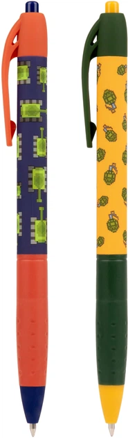 Набор ручек шариковых YES 8bit UA Millitary Автоматические 0.7 мм Синий 24 шт (412115) (5056574404039) - изображение 2