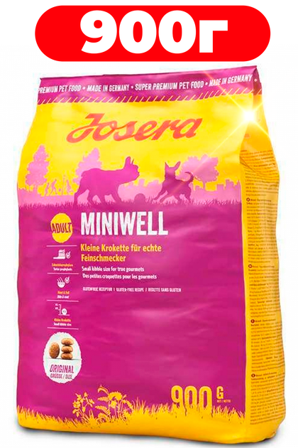 Сухий корм для дорослих собак дрібних порід Josera Dog Miniwell 900г - Фото 1 Сухий корм для дорослих собак дрібних порід Josera Dog Miniwell 900г - зображення 1