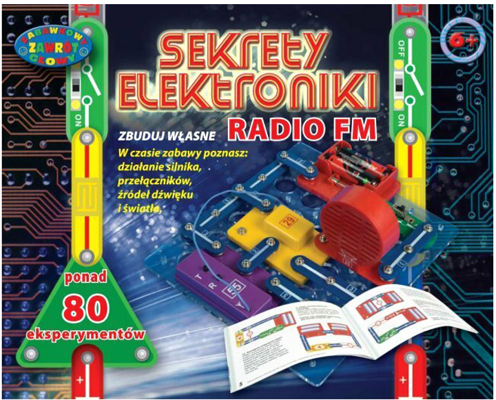 Zestaw do eksperymentów naukowych Dromader Sekrety elektroniki + Radio FM (5900360859568) - obraz 1