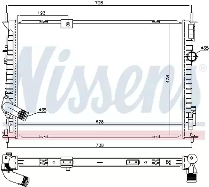 Радіатор охолодження двигуна NISSAN QASHQAI, NISSENS (68733) - зображення 1