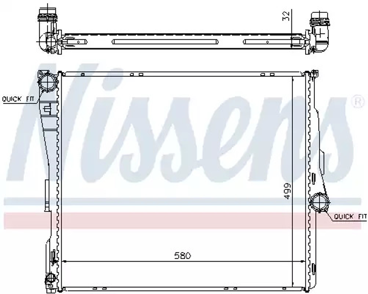 Радіатор охолодження двигуна BMW X3, NISSENS (60803A) - зображення 1
