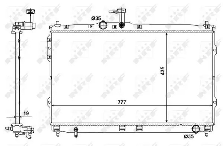 Радіатор охолодження двигуна HYUNDAI H-1, NRF (58420) - зображення 1