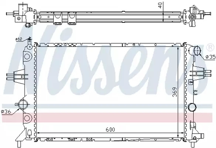 Радиатор охлаждения двигателя VAUXHALL ASTRAVAN, OPEL ASTRA, NISSENS (63249A) - изображение 1