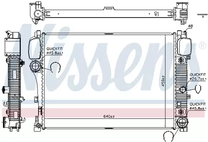 Радиатор охлаждения двигателя MERCEDES-BENZ S-CLASS, NISSENS (67107A) - изображение 1