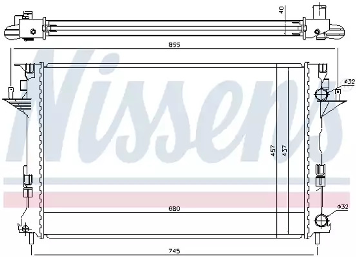 Радіатор охолодження двигуна RENAULT ESPACE, NISSENS (63771) - зображення 1