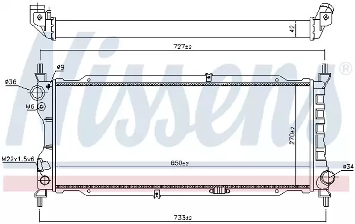 Радиатор охлаждения двигателя OPEL CORSAVAN, OPEL CORSA, NISSENS (63286A) - изображение 1