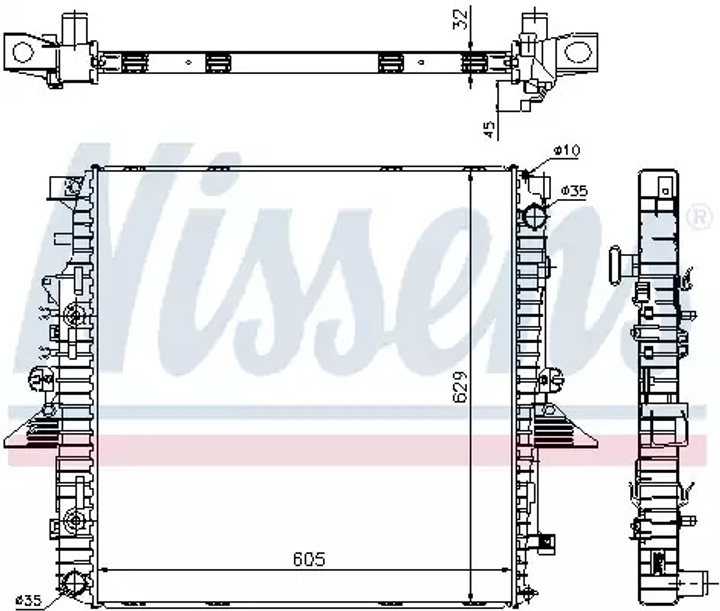 Радіатор охолодження двигуна LAND ROVER, NISSENS (64320A) - зображення 1