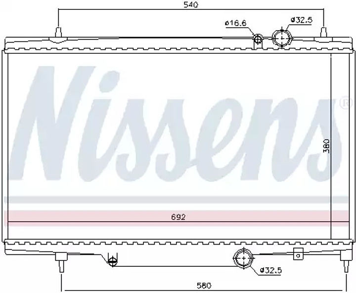 Радиатор охлаждения двигателя CITROËN C5, PEUGEOT 807, NISSENS (61297) - изображение 1