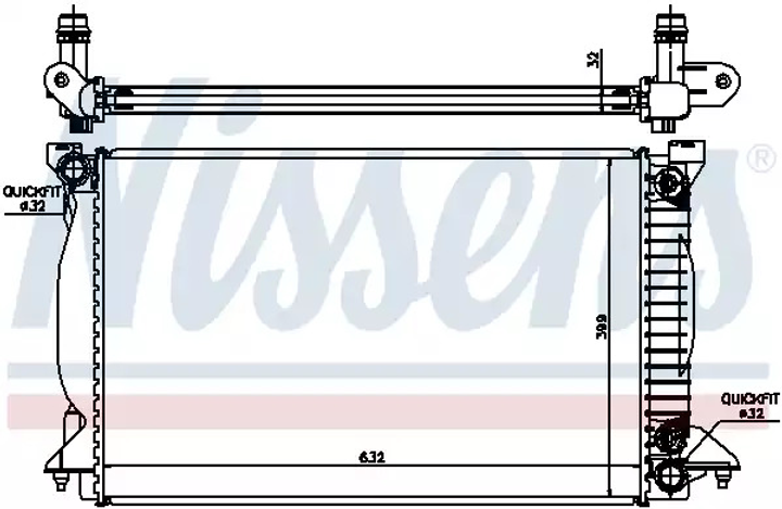 Радиатор охлаждения двигателя AUDI A4, NISSENS (60303A) - изображение 1