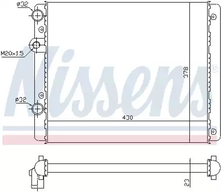 Радіатор охолодження двигуна SEAT AROSA, VW POLO, NISSENS (652341) - зображення 1