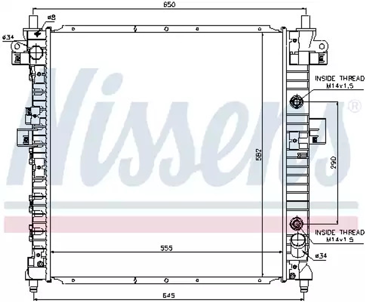 Радіатор охолодження двигуна SSANGYONG ACTYON, NISSENS (64326) - зображення 1