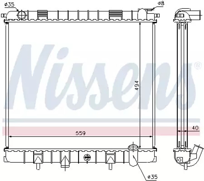 Радіатор охолодження двигуна LAND ROVER, NISSENS (64302A) - зображення 1