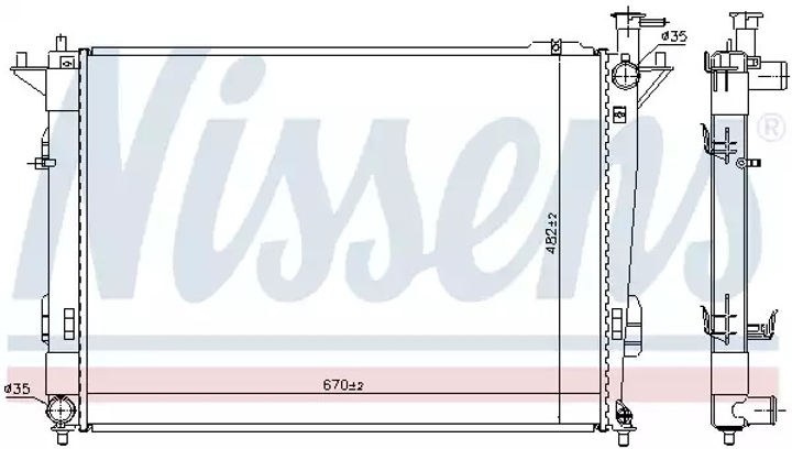 Радіатор охолодження двигуна HYUNDAI GRAND, NISSENS (675068) - зображення 1